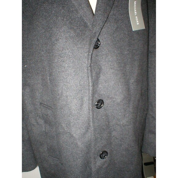 New NWT 46L 46 Long L Mens Over Coat Michael Kors Wool Cashmere Dark Gray Heathe - Picture 11 of 12